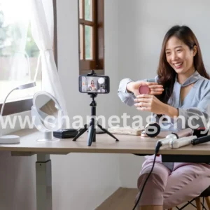 Diverse individuals connecting through video calls on the Chamet app