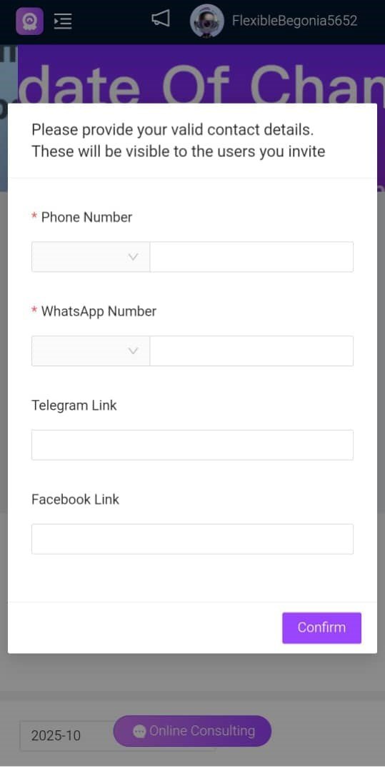 chamet live agent registration step 3